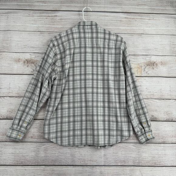 Lauren Ralph Lauren 1/2 Zip Flannel Pullover Womens Large White Gray Pink Stripe - Picture 2 of 8